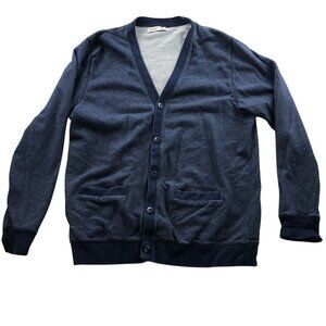 Old Navy Mens Navy Blue Cotton Cardigan Sweater With Button Front & Pockets Size